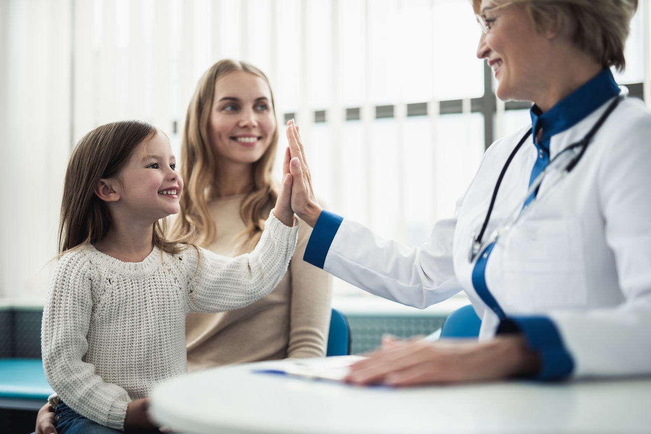 Mom and child at doctor appointment
