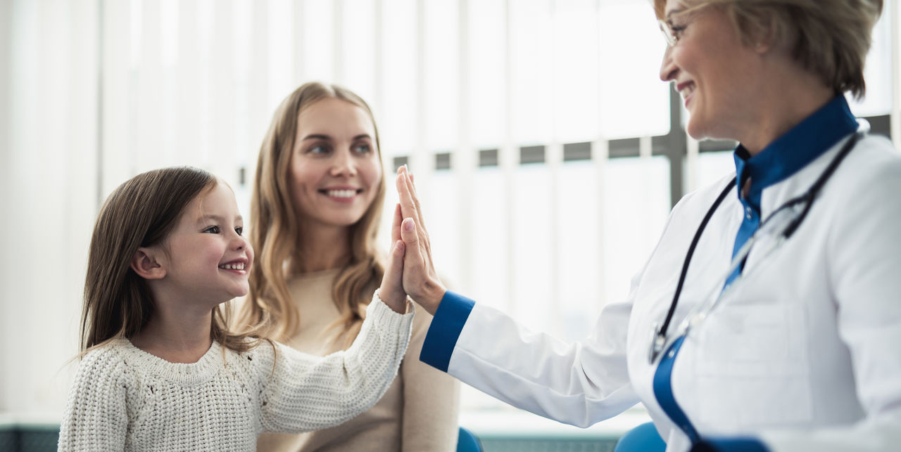 Mom and child at doctor appointment